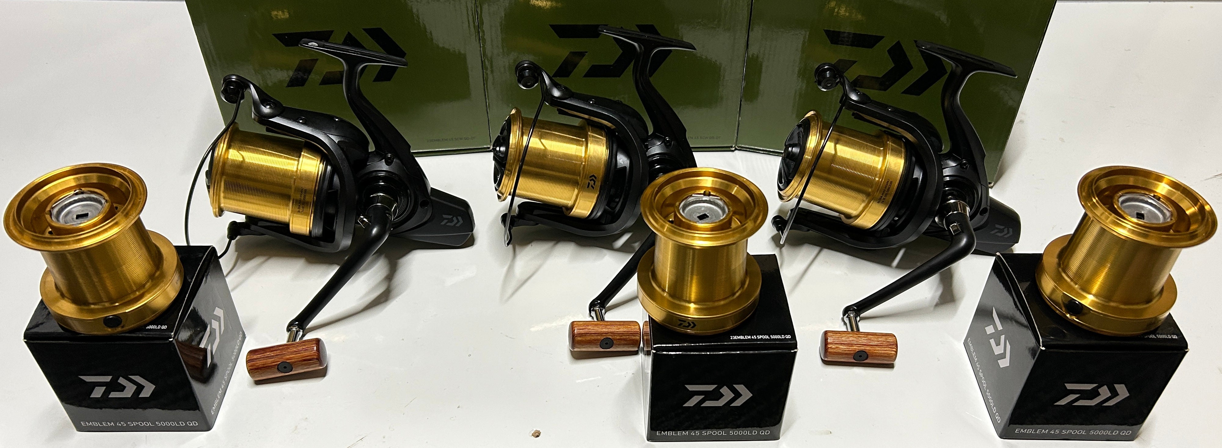 Daiwa Emblem 45 SCW QD-OT Reels + Boxes & Spare Spools X3 *Ex-Display*
