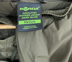 Korda Insulated Hooded Jacket & Joggers Dark Olive Size Medium