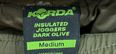 Korda Insulated Hooded Jacket & Joggers Dark Olive Size Medium