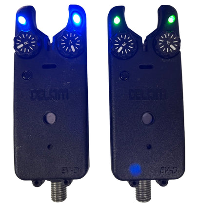 Delkim EV-D Bite Alarms Green & Blue