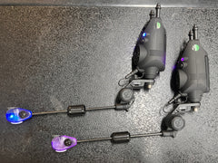 Nash Siren R4 Bite Alarms 2 Rod Set T2982 + Night Glo Bobbins + Night Glo Swingers