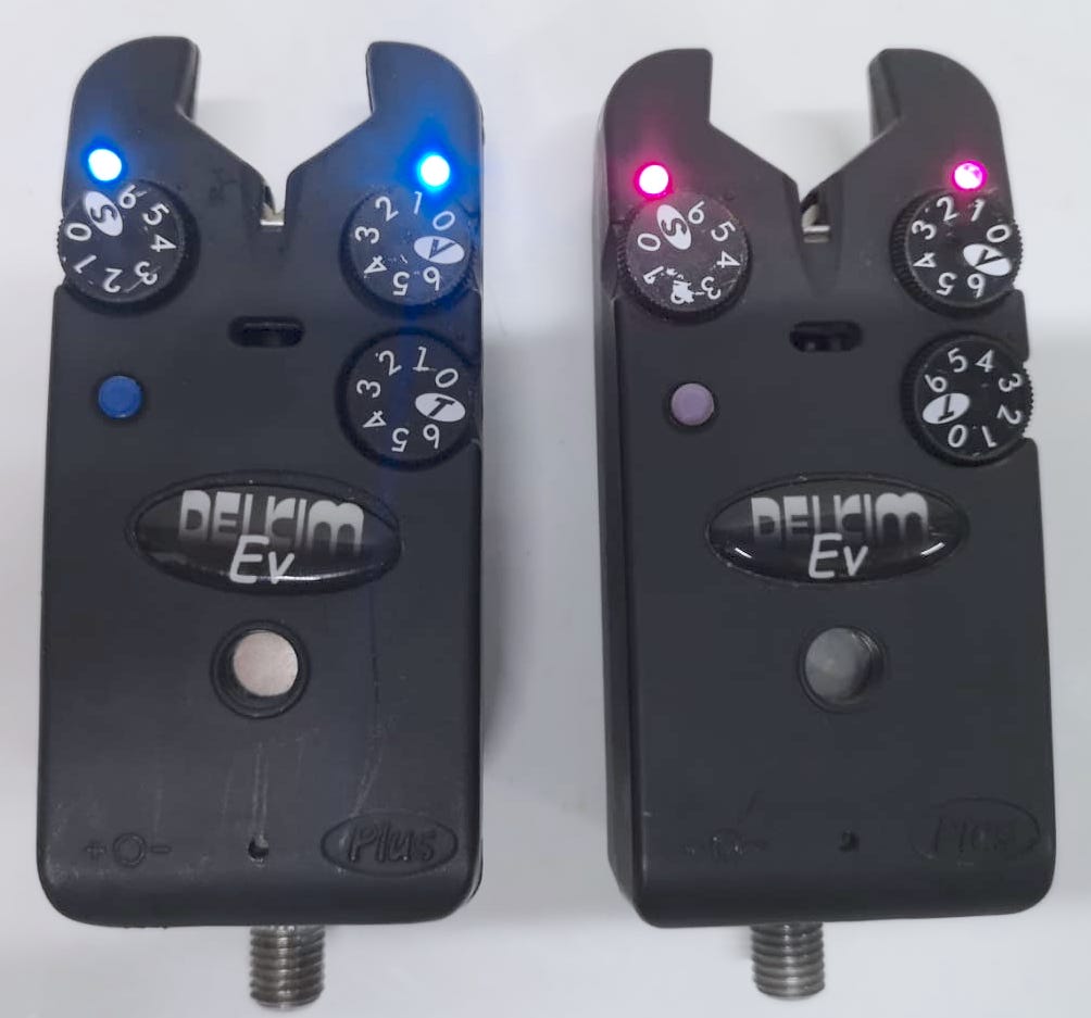 Delkim EV Plus Bite Alarms Blue & Purple