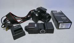 Canon EOS 1100D DSLR Camera + Canon EF 50mm 1:1.8 II Macro AF/MF Lens + Flash