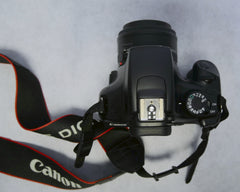 Canon EOS 1100D DSLR Camera + Canon EF 50mm 1:1.8 II Macro AF/MF Lens + Flash