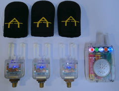 ATTS Crystal i.W Bite Alarms Purple X3 + ATTX Crystal Deluxe Receiver