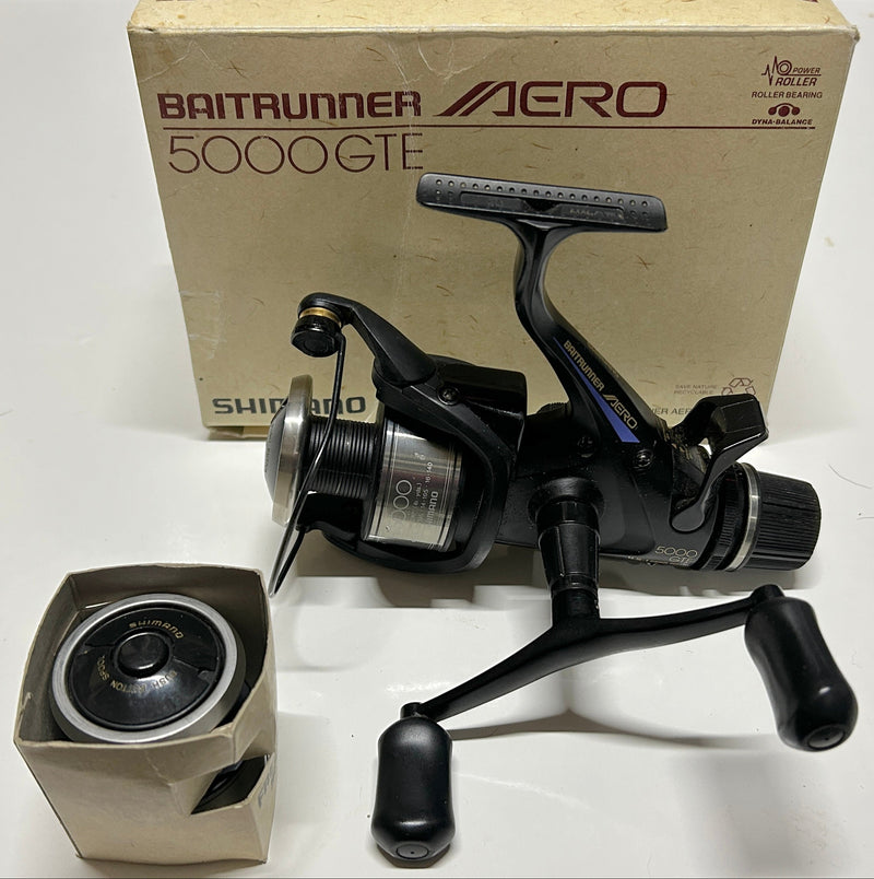 shimano aero 6000 gte baitrunner reel Shimano Baitrunner Aero 5000 GTE Reel + Box + Spare Spool