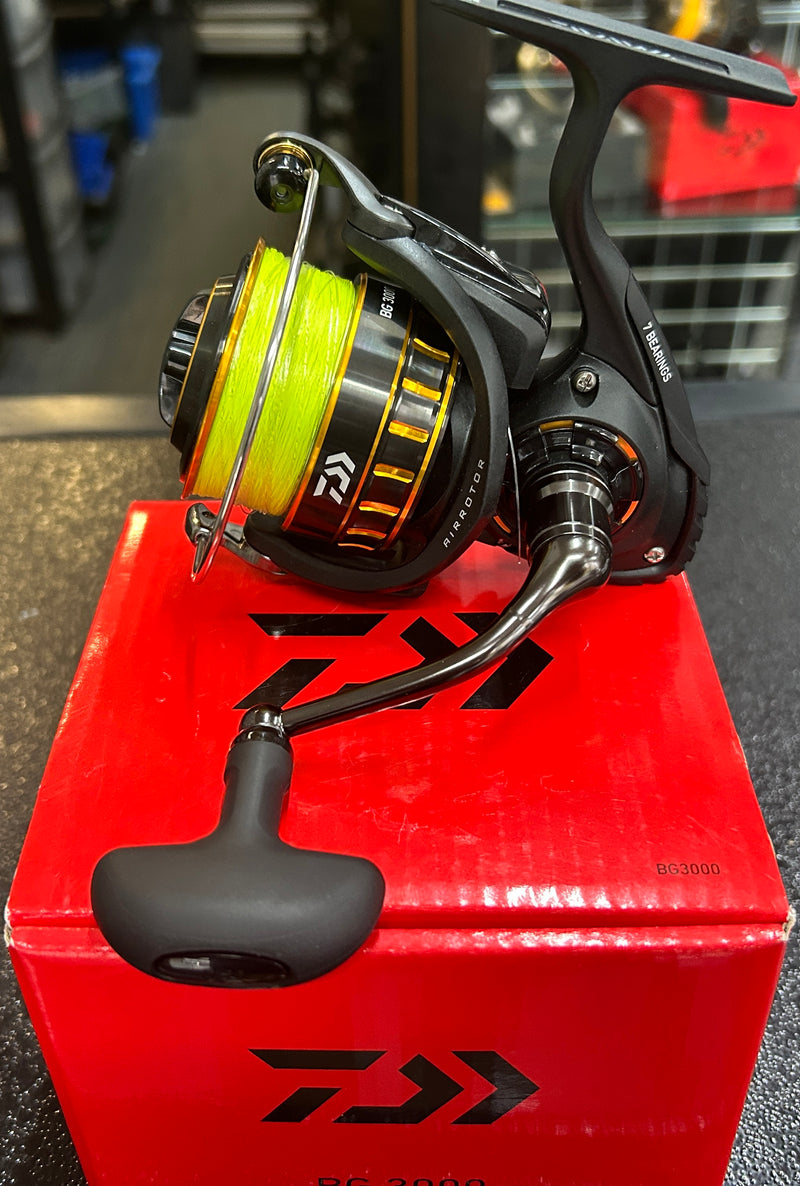 Daiwa BG 3000 Spinning Reel + Varivas Max Power PE 8 Strand 24lb Braid – Fish For Tackle