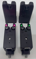 Delkim EV-D Bite Alarms Green & Purple + D-Lok's + Snag Ears