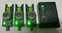 Steve Neville MK3 Remote Bite Alarms + Receiver + Thinking Anglers Covers X3