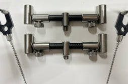 NBRICE Stainless Carbon 2 Rod Adjustable Buzzbars 6.25" + Snag Ears + Bobbins X2