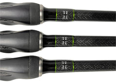 Free Spirit S-Lite 12ft 3.25lb Custom Green Whipping Carp Rods X3