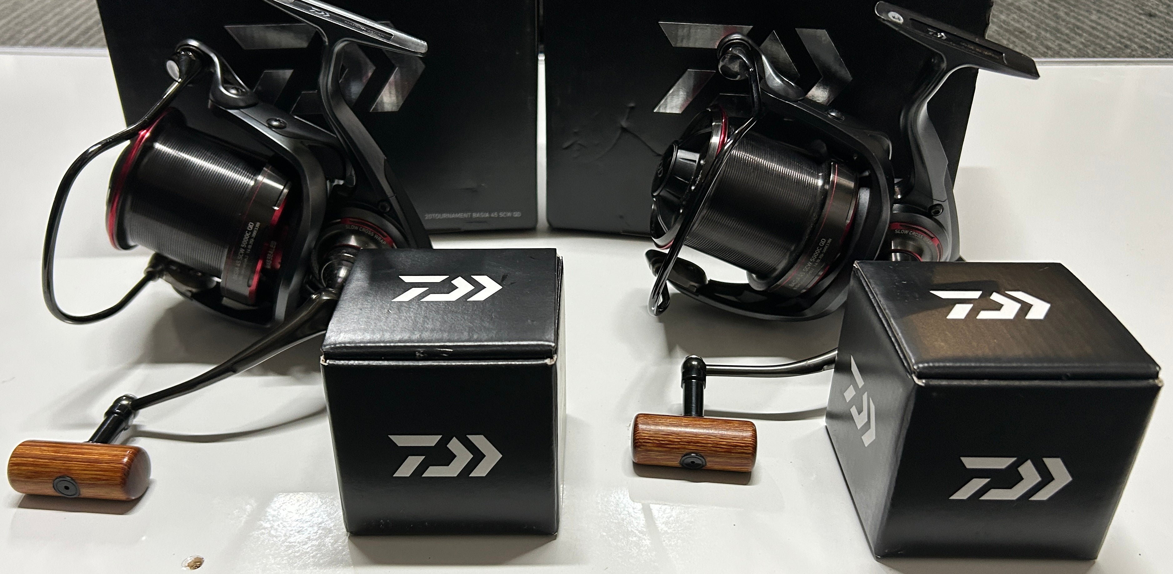Daiwa Basia 45 SCW 5000C QD Reels + Boxes + Spare Spools X2