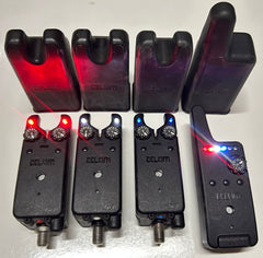 Delkim TXi-D Bite Alarms Red White Blue + RX-D Receiver