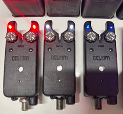 Delkim TXi-D Bite Alarms Red White Blue + RX-D Receiver