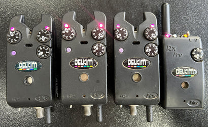 Delkim TXi Plus Bite Alarms Purple X3 + RX Pro Plus Receiver
