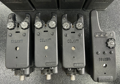Delkim TXi-D V2 Bite Alarms X3 + D-Lok's + RX-D Receiver Boxed