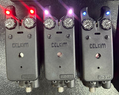 Delkim TXi-D V2 Bite Alarms X3 + D-Lok's + RX-D Receiver Boxed