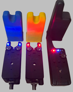 Delkim TXi-D Bite Alarms Red & Blue + Snag Ears + RX-D Receiver