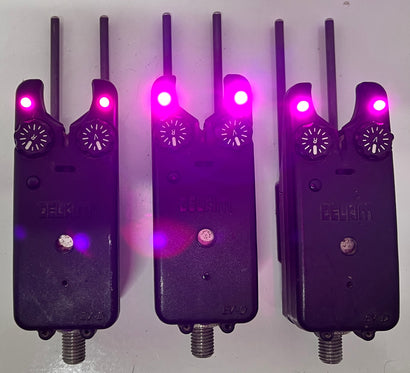 Delkim EV-D Bite Alarms Purple X3 + Snag Ears