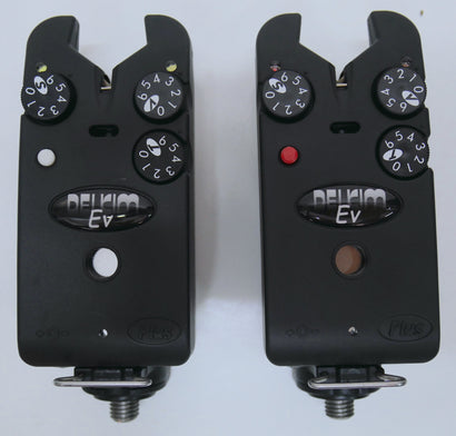 Delkim EV Plus Bite Alarms Red & White + D-Lok's