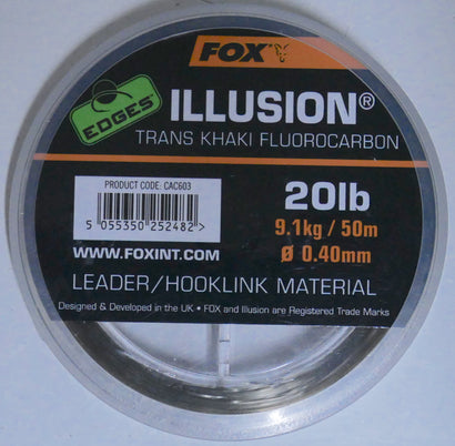 Fox Edges Illusion Trans Khaki Fluorocarbon Hooklink 20lb