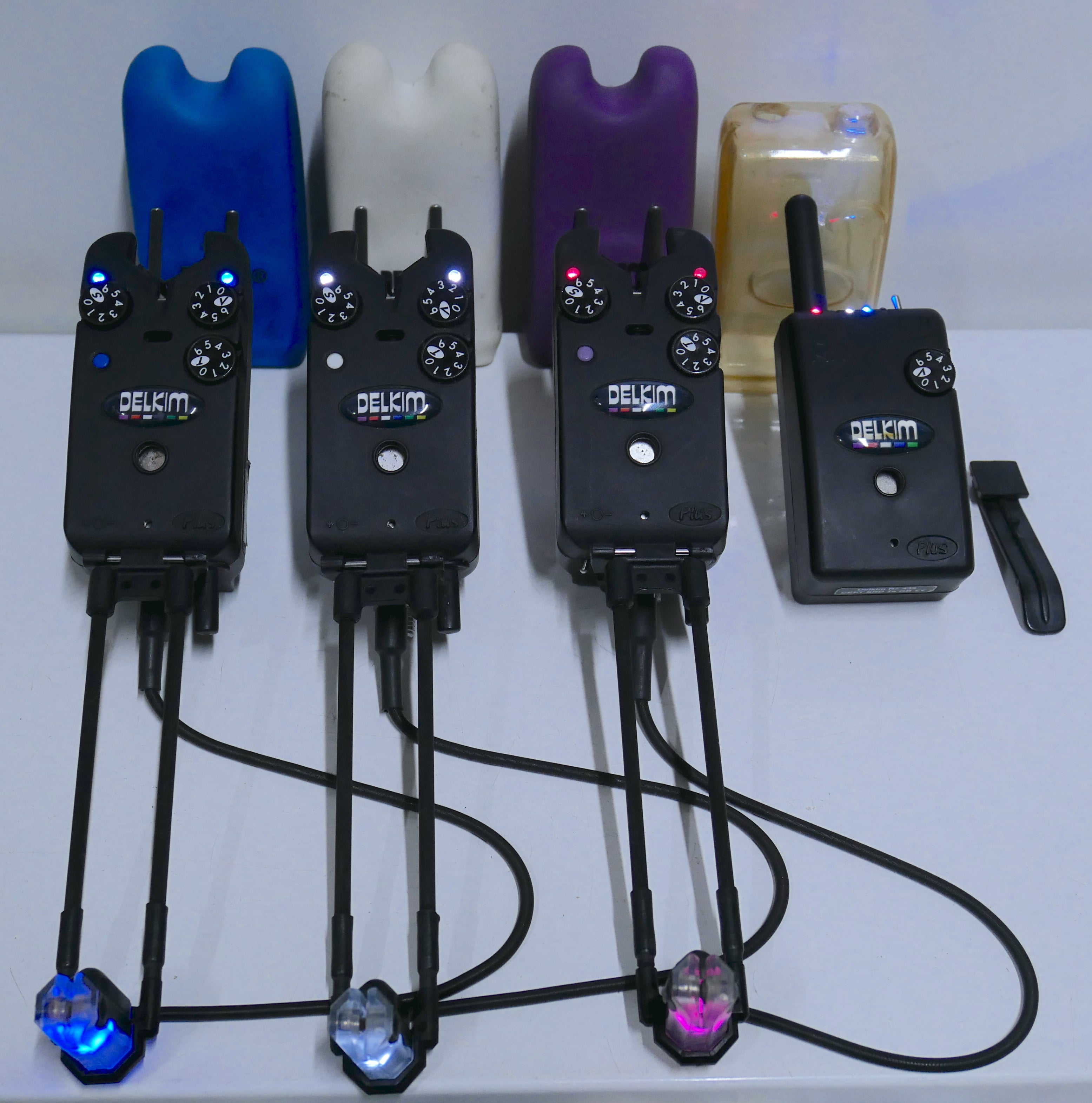 Delkim TXi Plus Bite Alarms + RX Pro Plus Receiver + Snag Ears + Nitelite's