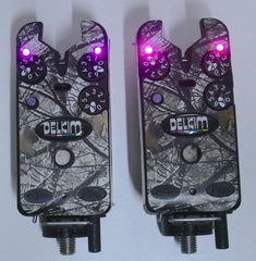 Delkim TXi Plus Bite Alarms Purple + Camo Skins + D-Locks X2