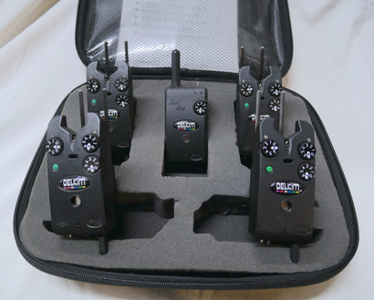 Delkim TXi Plus Bite Alarms + Snag Ears + Black Box Case + RX Pro Plus Receiver