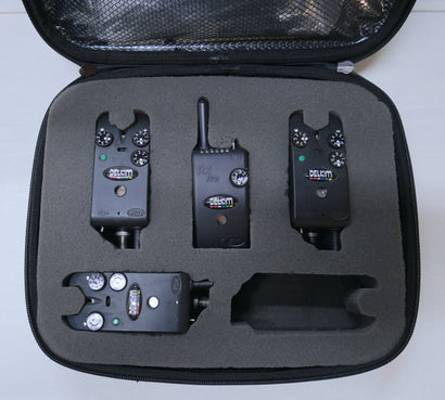 Delkim TXi Plus Bite Alarms + Snag Ears + Black Box Case + RX Pro Plus Receiver