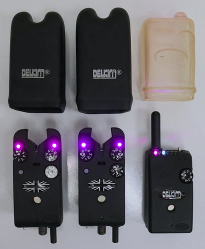 Delkim TXi Plus Bite Alarms Purple X2 + RX Pro Plus Receiver