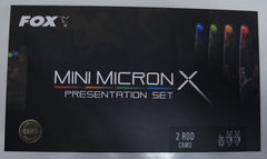 Fox Mini Micron X Ltd Edition Camo Bite Alarm 2 Rod Presentation Set CEI212 *Ex-Display*