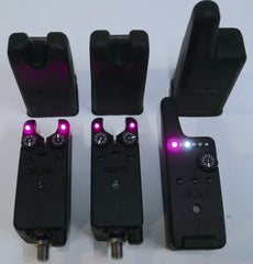 Delkim TXi-D Bite Alarms Purple X2 + RX-D Receiver
